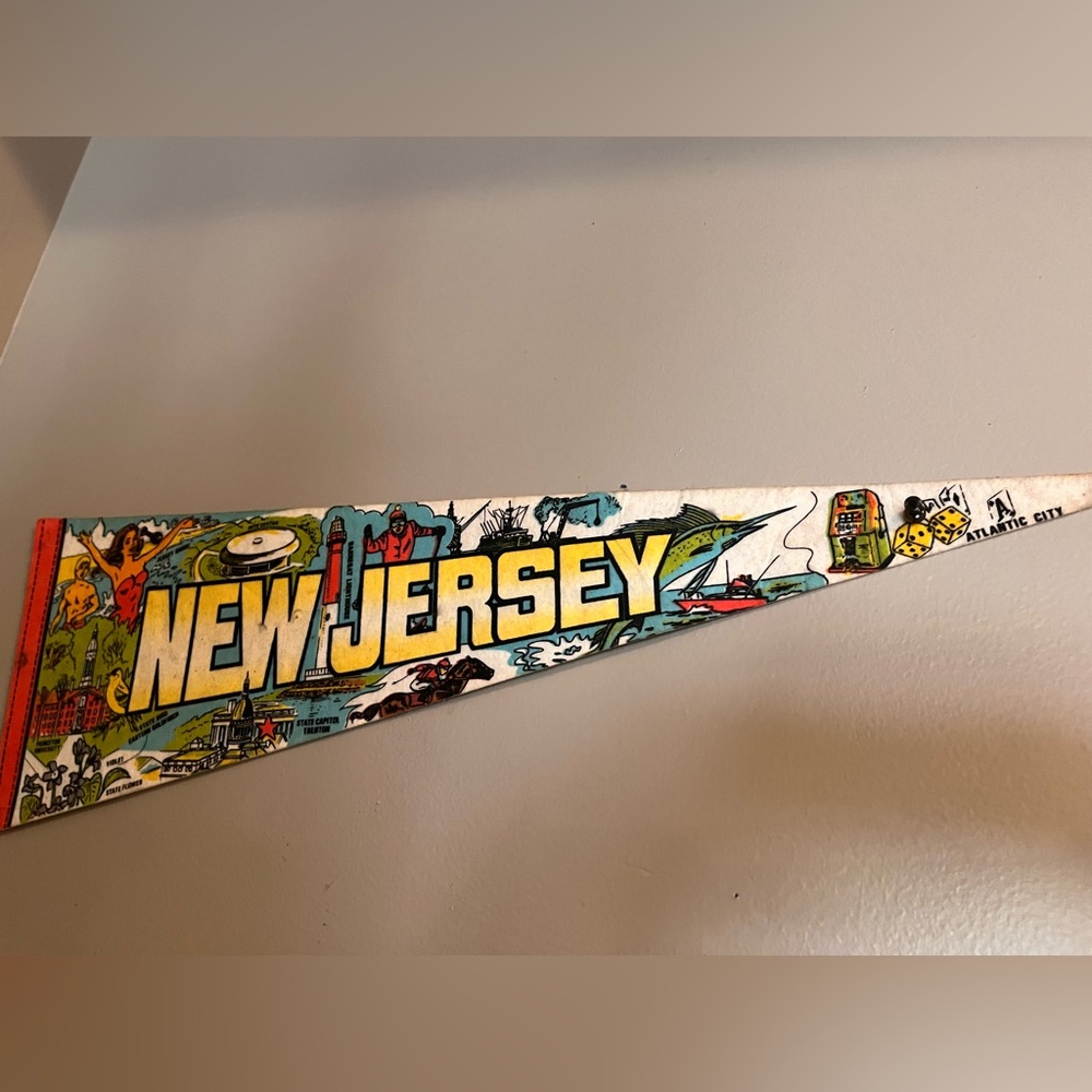 vintage felt pennant New Jersey